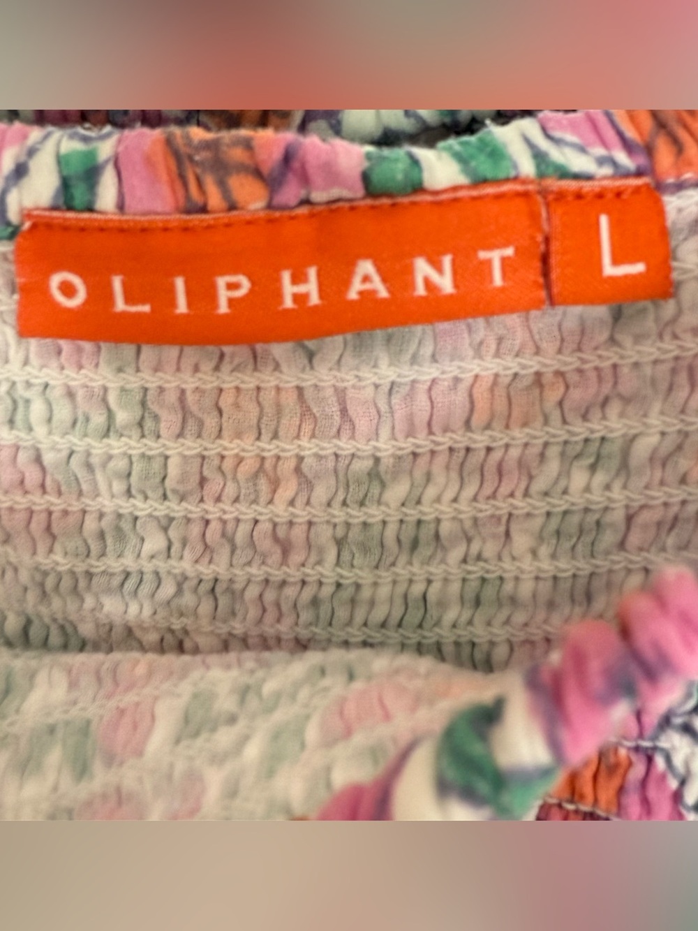 Oliphant Smocked Floral Maxi Dress Tiered Puff Sleeve Cottagecore - Picture 5 of 5